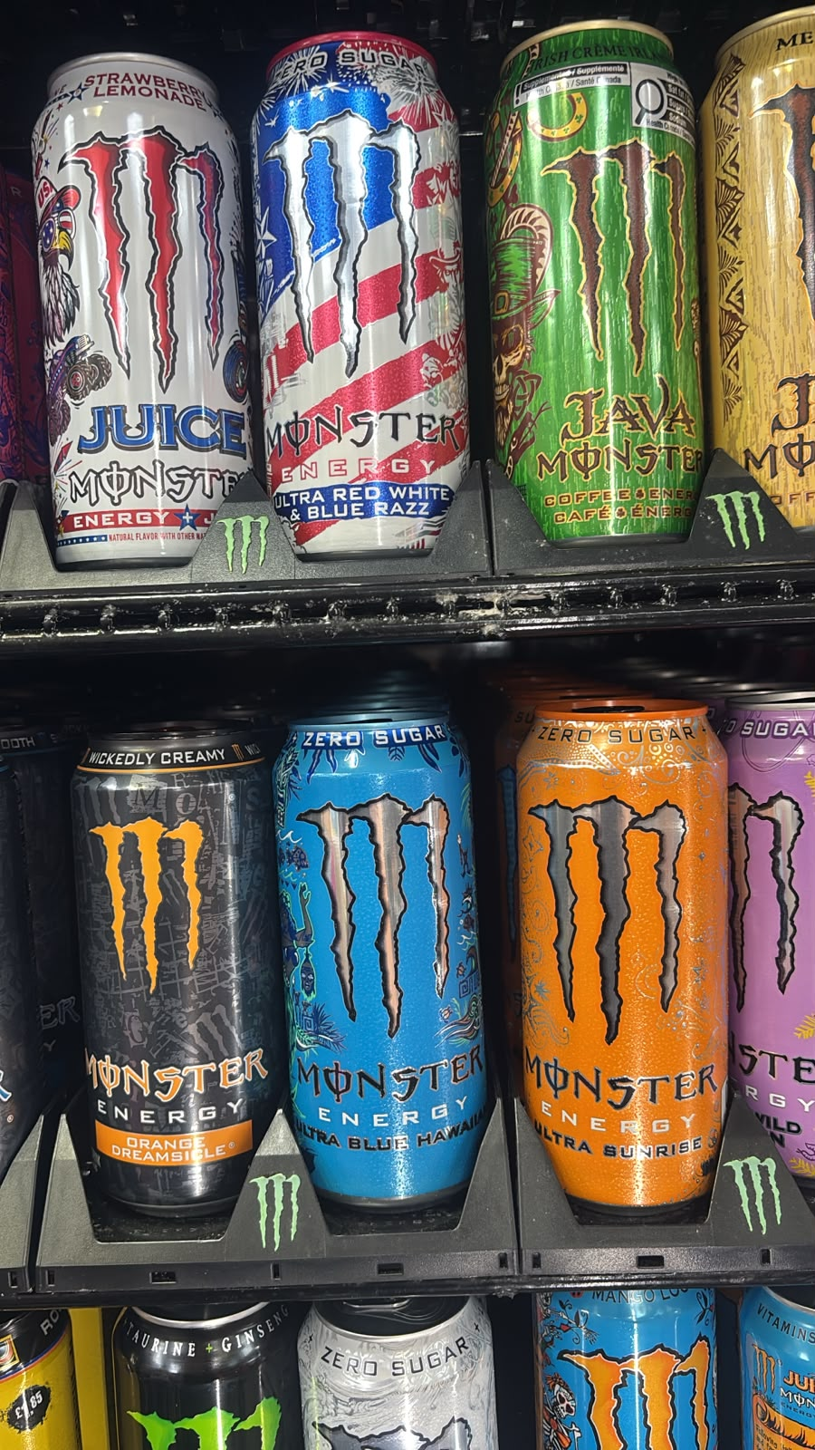 Limited edition energy drinks in store